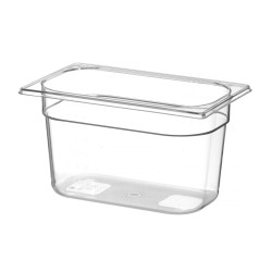 Talpykla GN 1/4 iš polikarbonato, HENDI, Profi Line, GN 1/4, 5,5L, Permatomas, 265x162x(H)200mm