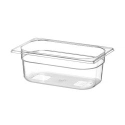 Talpykla GN 1/4 iš polikarbonato, HENDI, Profi Line, GN 1/4, 2,8L, Permatomas, 265x162x(H)100mm