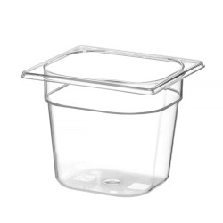 Talpykla GN 1/6 iš polikarbonato, HENDI, Profi Line, GN 1/6, 2,4L, Permatomas, 176x162x(H)150mm
