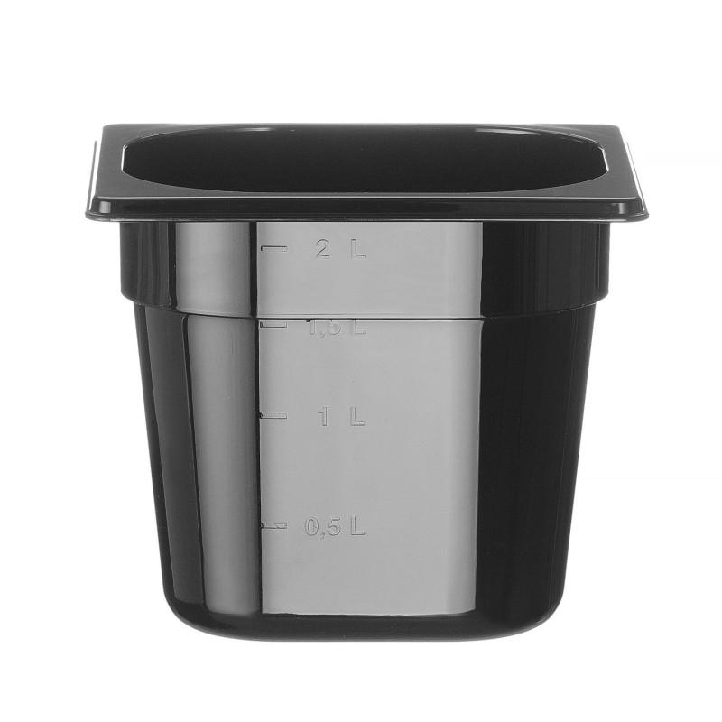 GN talpykla 1/6 iš juodo polikarbonato, HENDI, Profi Line, GN 1/6, 2,4L, Juodas, 176x162x(H)150mm