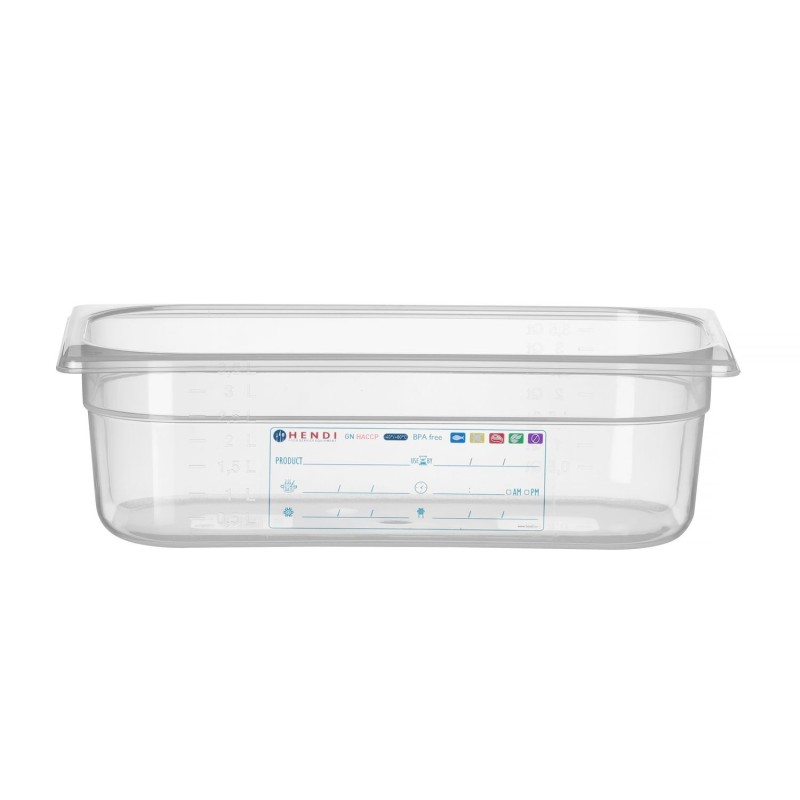 GN indas 1/3 Polipropilen HACCP 100mm