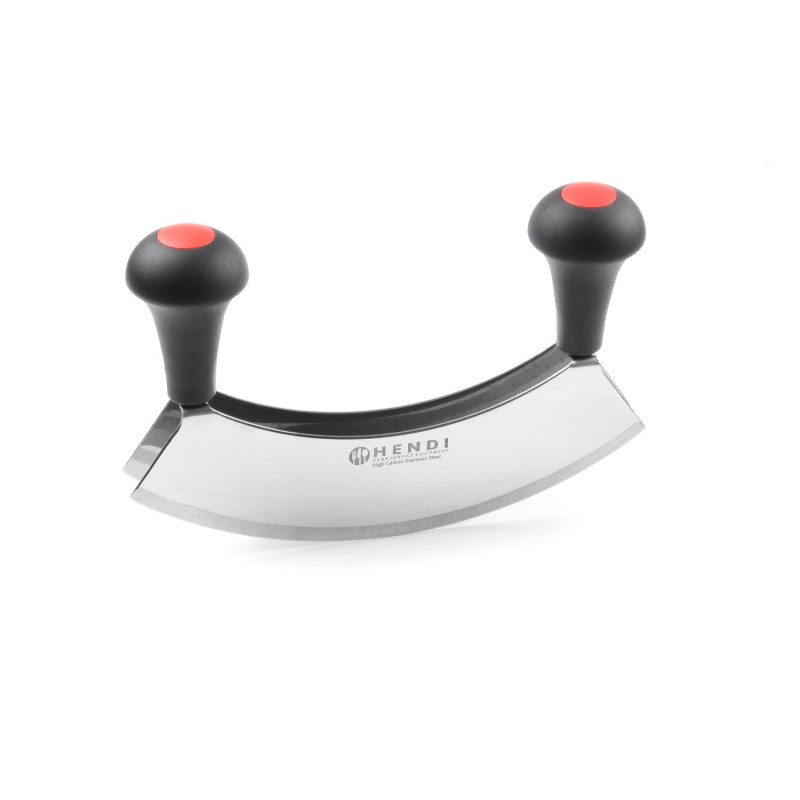 Peilis žolelėms kapoti, HENDI, dviejų ašmenų, Juodas, 215x150mm