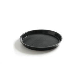 Serviravimo padėklas iš polipropileno, neslystantis, apvalus, aukštas kraštas, juodas, HENDI, ⌀360x(H)39mm