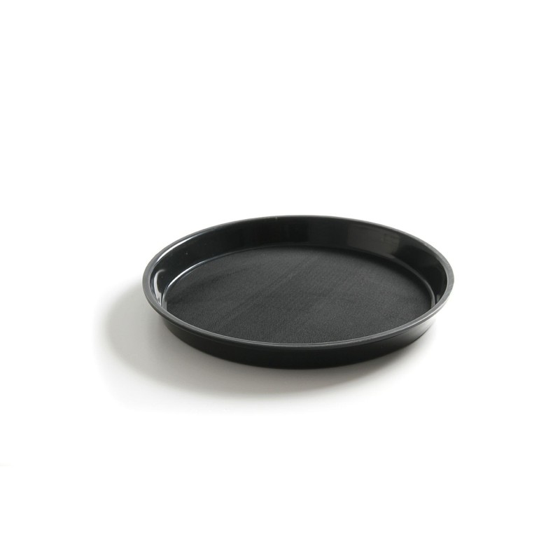 Serviravimo padėklas iš polipropileno, neslystantis, apvalus, aukštas kraštas, juodas, HENDI, ⌀360x(H)39mm