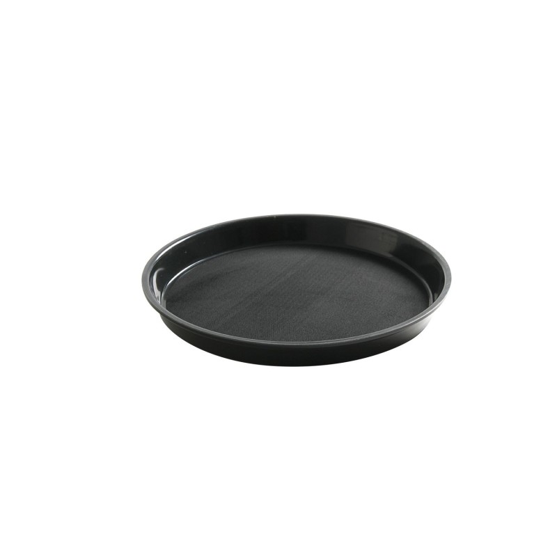Serviravimo padėklas iš polipropileno, neslystantis, apvalus, aukštas kraštas, juodas, HENDI, ⌀320x(H)37mm