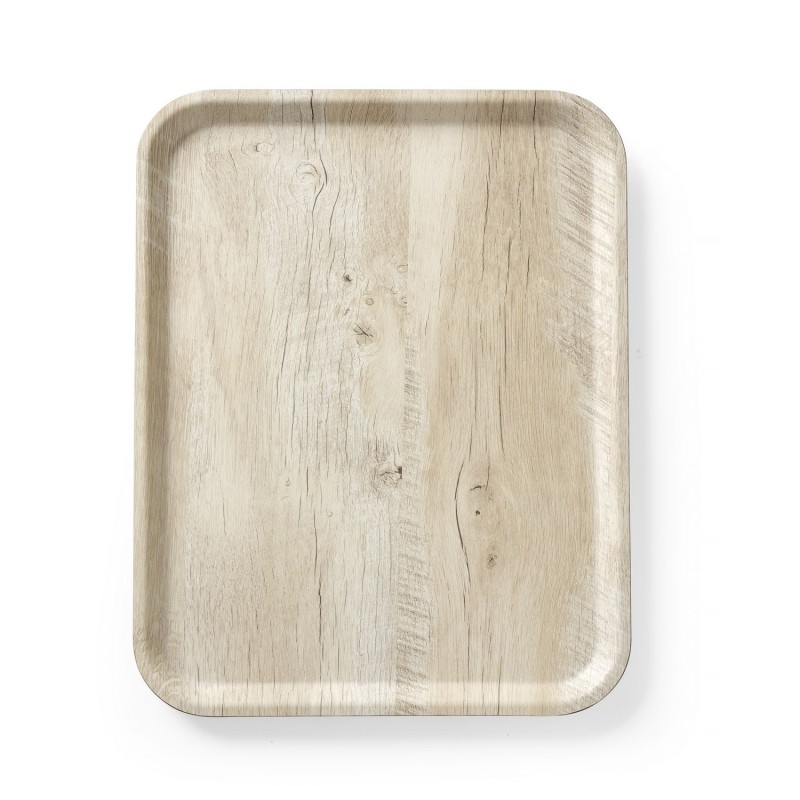 Serviravimo padėklas su melamino laminatu, medžio raštu, AmerBox, Šviesi mediena, 330x430mm
