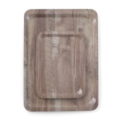 Serviravimo padėklas su melamino laminatu, medžio raštu, AmerBox, Tamsi mediena, 370x530mm