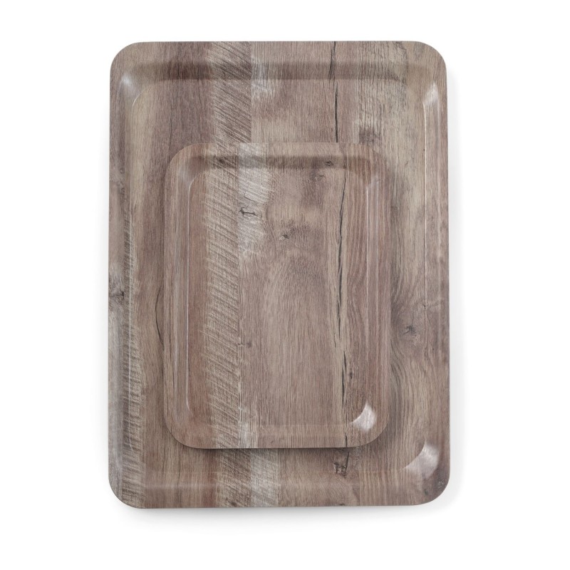 Serviravimo padėklas su melamino laminatu, medžio raštu, AmerBox, Tamsi mediena, 370x530mm