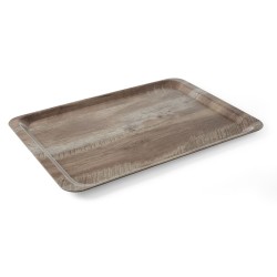 Serviravimo padėklas su melamino laminatu, medžio raštu, AmerBox, Tamsi mediena, 370x530mm