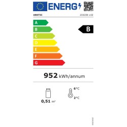 Šaldymo vitrina, 68 l, Arktic, Juodas, 230V/170W, 397x444x(H)875mm