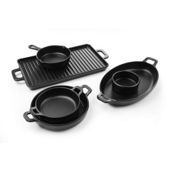 Miniatiūrinė ovali keptuvė Little Chef, Fine Dine, Juodas, 263x140x(H)37mm