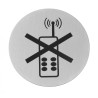 Ant durų tvirtinama informacinė lentelė, HENDI, draudžiama naudotis mobiliaisiais telefonais, ⌀75mm