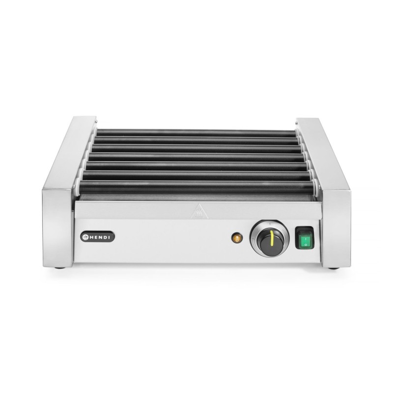 Vienos zonos ritininis dešrelių grilis, HENDI, 7 ritinėliai, 230V/740W, 525x365x(H)176mm