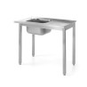 Stalas su kriaukle indaplovėms – susukamas varžtais, HENDI, Kitchen Line, 1000x600x(H)850mm