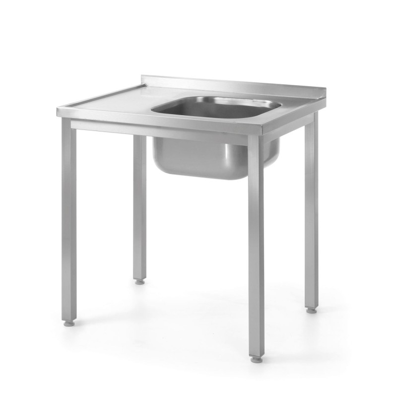 Stalas su plovimo vonia – suvirintas, gylis 600 mm, HENDI, Profi Line, Kriauklė dešinėje, 1000x600x(H)850mm