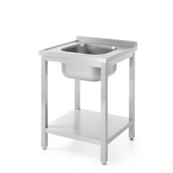 Stalas su plautuve ir lentyna 60x60x85