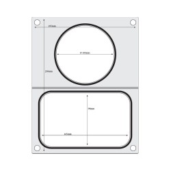 Matrica užlydymo aparatui, HENDI, 2 talpyklos: 1x 178x113 mm + 1x ø115 mm