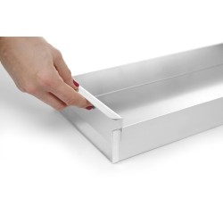 Skarda konditerinėn aliuminė, uždaroma 580x200x(H)50mm