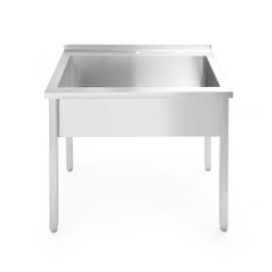 Stalas su viena plovimo vonia, be galinio bortelio – surenkamas, gylis 600 mm, HENDI, Budget Line, 800x600x(H)850mm