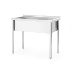 Stalas su viena plovimo vonia, be galinio bortelio – surenkamas, gylis 600 mm, HENDI, Budget Line, 800x600x(H)850mm