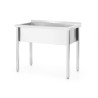Stalas su viena plovimo vonia, be galinio bortelio – surenkamas, gylis 600 mm, HENDI, Budget Line, 800x600x(H)850mm