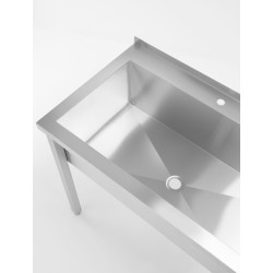 Stalas su viena plovimo vonia, be galinio bortelio – surenkamas, gylis 600 mm, HENDI, Budget Line, 800x600x(H)850mm