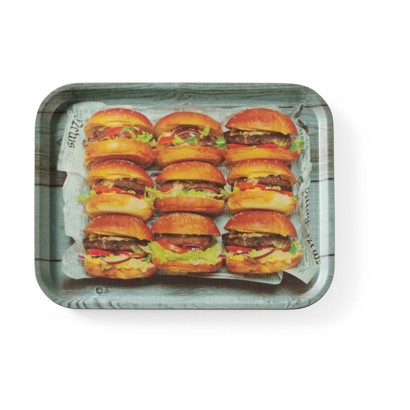 Neslystantis valgio padėklas, su atspaudais, HENDI, tasty burger, 330x430mm