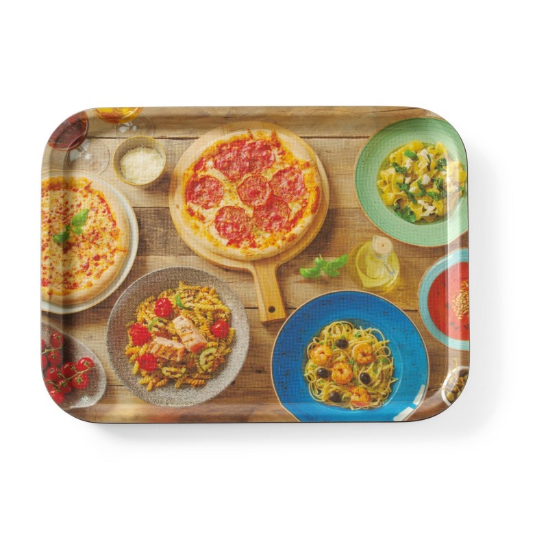 Neslystantis valgio padėklas, su atspaudais, HENDI, tasty pizza &amp pasta, 330x430mm
