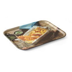 Neslystantis valgio padėklas, su atspaudais, HENDI, tasty fish &amp chips, 330x430mm
