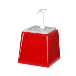 Dozatorius padažams su pompa 2,5l raudonas