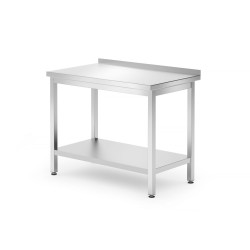 Sieninis stalas su lentyna – susukamas, gylis 600 mm, HENDI, Kitchen Line, 1000x600x(H)850mm