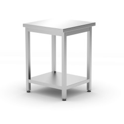 Centrinis darbo stalas su lentyna – surenkamas, gylis 600 mm, HENDI, Kitchen Line, 600x600x(H)850mm