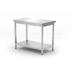 Centrinis darbo stalas su lentyna – surenkamas, gylis 600 mm, HENDI, Kitchen Line, 1000x600x(H)850mm