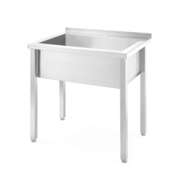 Stalas su vienu plovimo vonia, suvirintas, HENDI, Kitchen Line, 800x600x(H)850mm