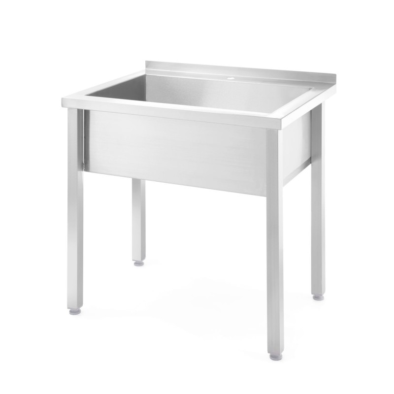 Stalas su vienu plovimo vonia, suvirintas, HENDI, Kitchen Line, 800x600x(H)850mm
