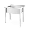 Stalas su vienu plovimo vonia, suvirintas, HENDI, Kitchen Line, 800x600x(H)850mm