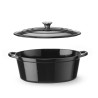 Emaliuotas ketaus puodas, HENDI, 6,88L, Juodas, 405x255x(H)134mm