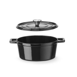 Emaliuotas ketaus puodas, HENDI, 3,7L, Juodas, 317x240x(H)105mm