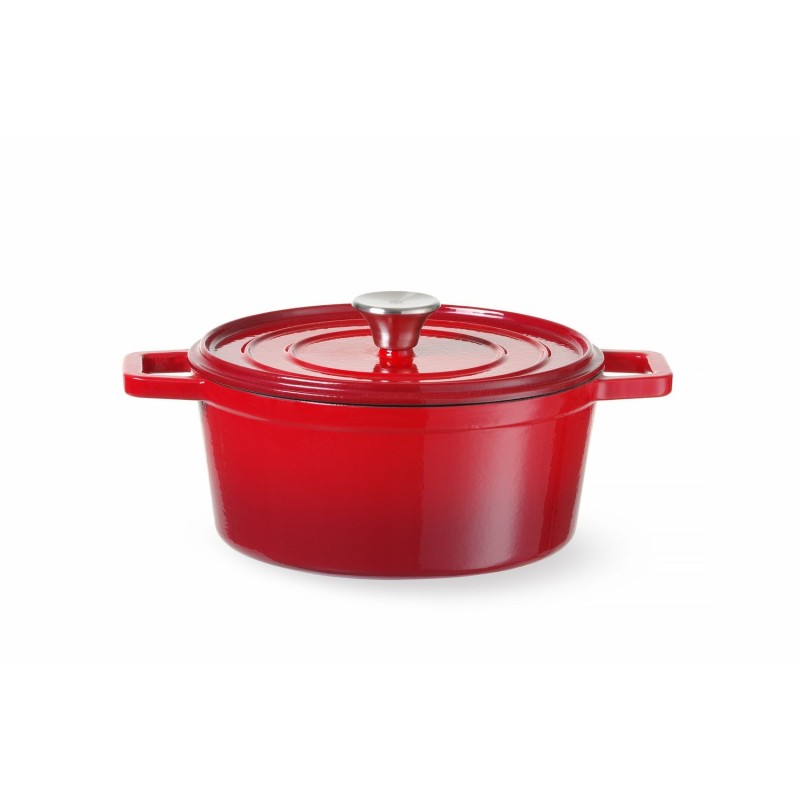 Emaliuotas ketaus puodas, HENDI, 3,7L, Raudona, 317x240x(H)105mm