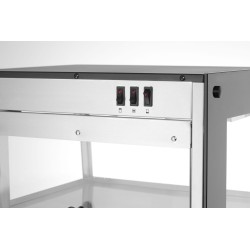 Šildoma vitrina su 3 lentynom, HENDI, Juodas, 230V/500W, 472x447x(H)775mm