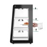 Šildoma vitrina su 3 lentynom, HENDI, Juodas, 230V/500W, 472x447x(H)775mm