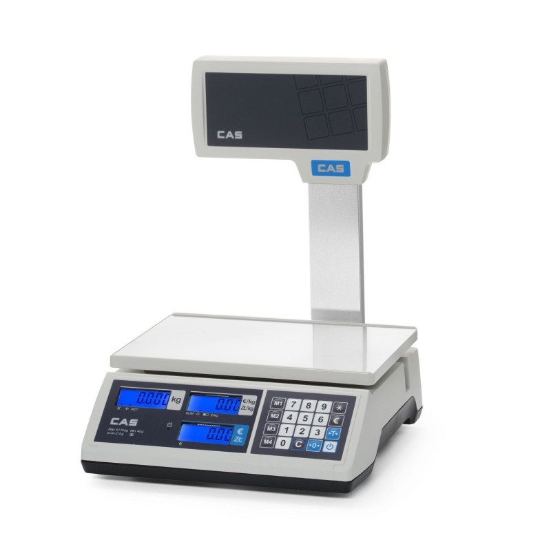 Skaitmeninės svarstyklės (sertifikuotos) su stovu, 15 kg, CAS, 304x324x(H)419mm