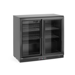 Baro šaldytuvas dvigubomis stumdomomis durimis., Arktic, 158L, Juodas, 230V/160W, 520x900x(H)870mm