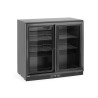 Baro šaldytuvas dvigubomis stumdomomis durimis., Arktic, 158L, Juodas, 230V/160W, 520x900x(H)870mm
