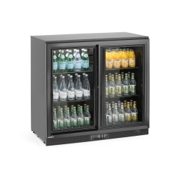 Baro šaldytuvas dvigubomis stumdomomis durimis., Arktic, 158L, Juodas, 230V/160W, 520x900x(H)870mm
