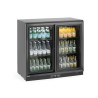 Baro šaldytuvas dvigubomis stumdomomis durimis., Arktic, 158L, Juodas, 230V/160W, 520x900x(H)870mm