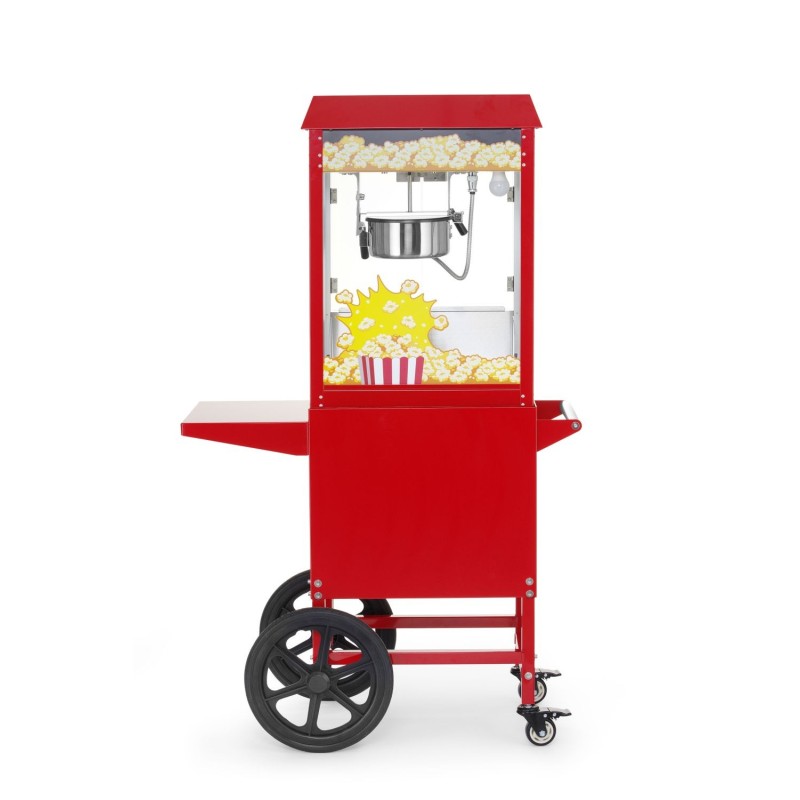Spragintų kukurūzų „Popcorn“ aparatas su vežimėliu, HENDI, Raudona, 230V/1155W, 940x510x(H)1553mm