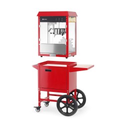 Spragintų kukurūzų „Popcorn“ aparatas su vežimėliu, HENDI, Raudona, 230V/1155W, 940x510x(H)1553mm