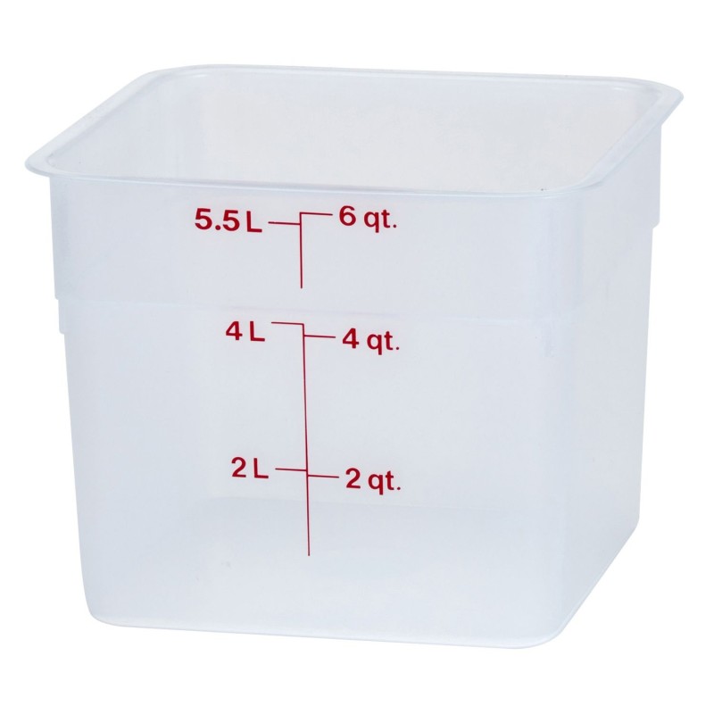 Skaidrus polipropileninis konteineris maistui CamSquare, Cambro, 5,7L, Permatomas, 215x215x(H)185mm