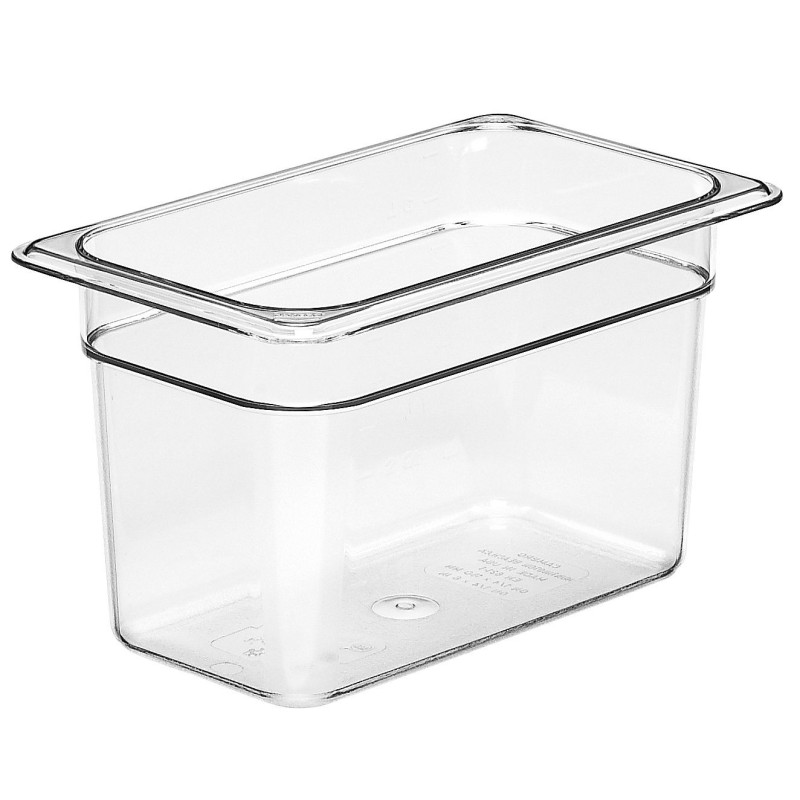 Konteineris Camwear GN 1/4 iš polikarbonato, Cambro, GN 1/4, 3,7L, Permatomas, 162x265x(H)150mm